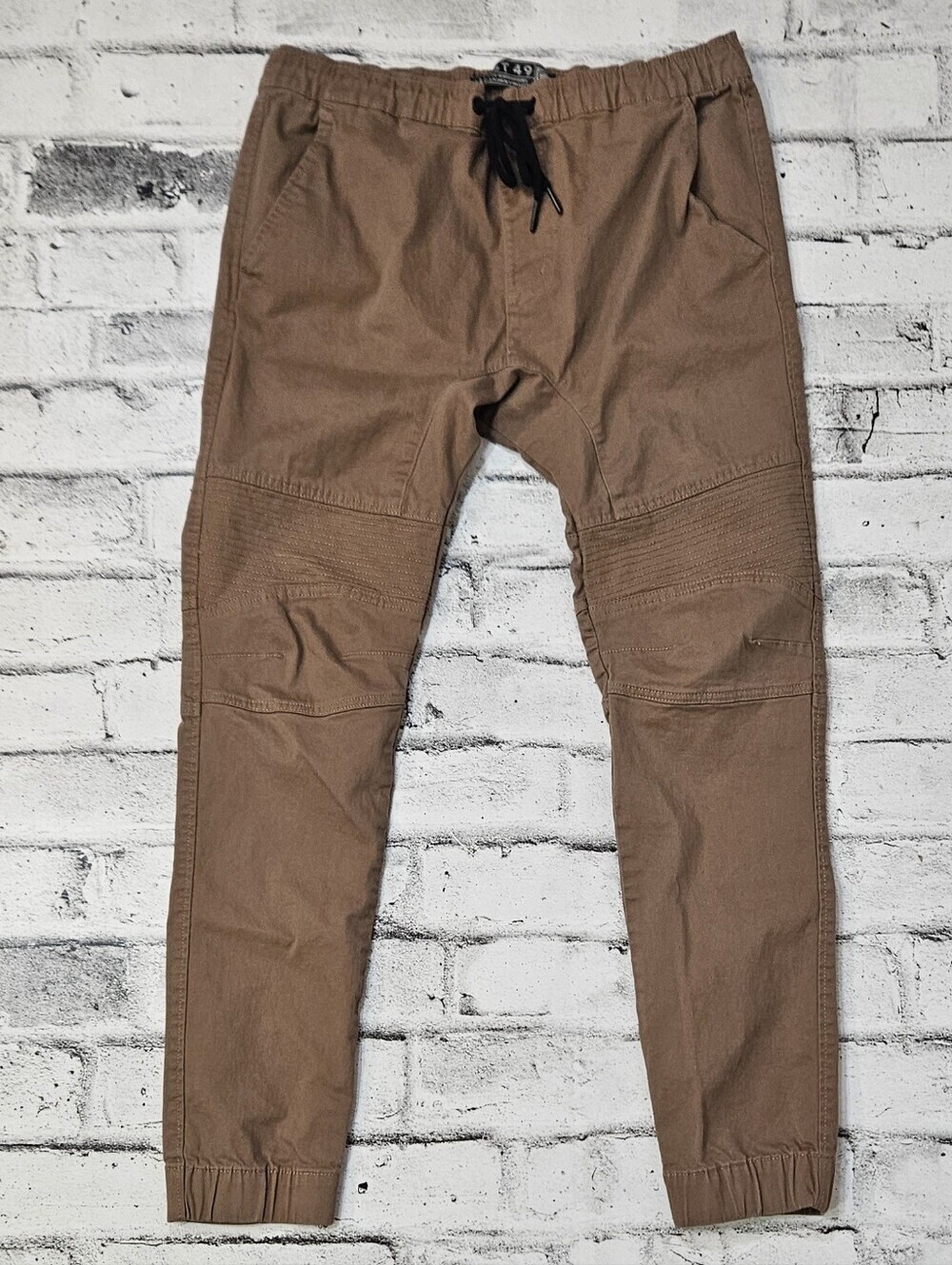 West 49 Moto Jogger Pants Brown Stretch Skate Streetwear Mens Medium